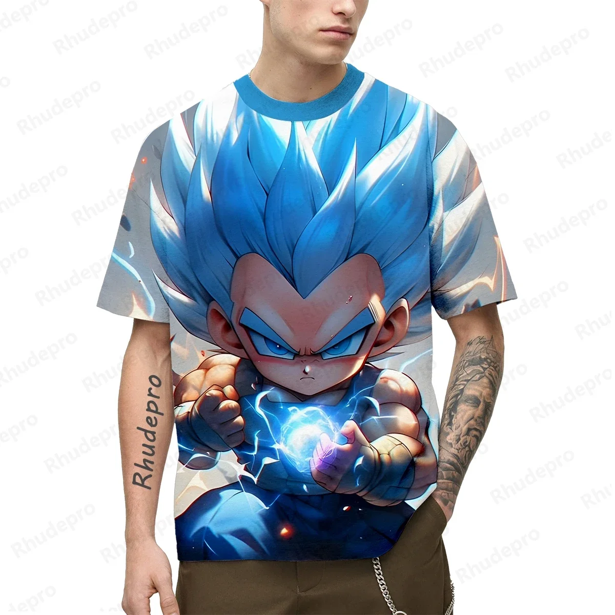 Tシャツコスプレベジータ男性シャツメンズ Tシャツ Tシャツ超サイヤ人トップスストリートファッション悟空 2025 服 100-5XL