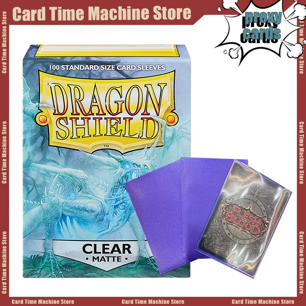 

100ct Dragon Shield Защитные рукава TCG Защитные чехлы для карт PTCG/FAB 66x91 мм Матовые прозрачные TCG рукава для карт стандартного размера