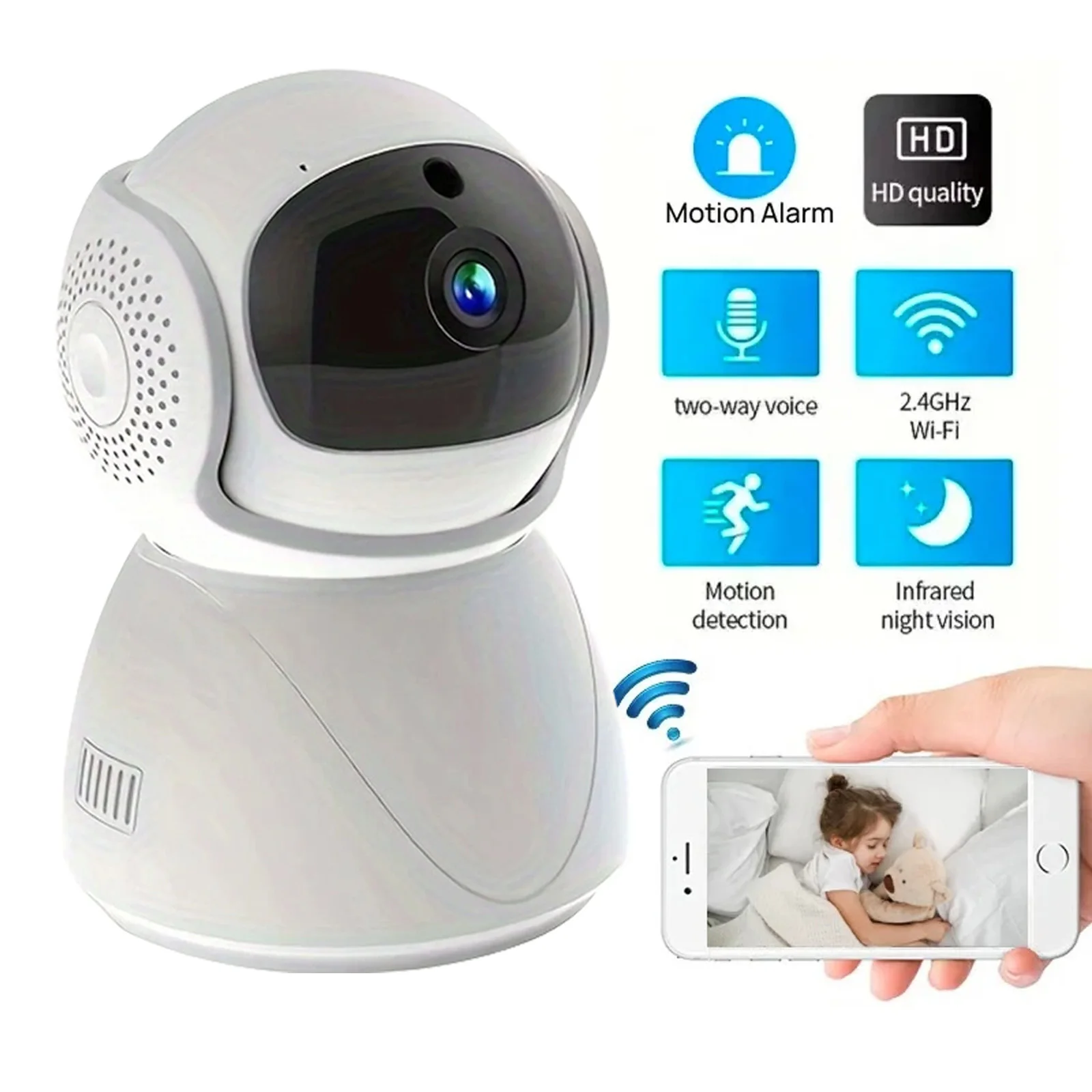 

Smart Home 2.4G Wifi Surveillance Camera HD Night Security Video Surveillance Camera Two Way Audio Mobile Motion Monitor