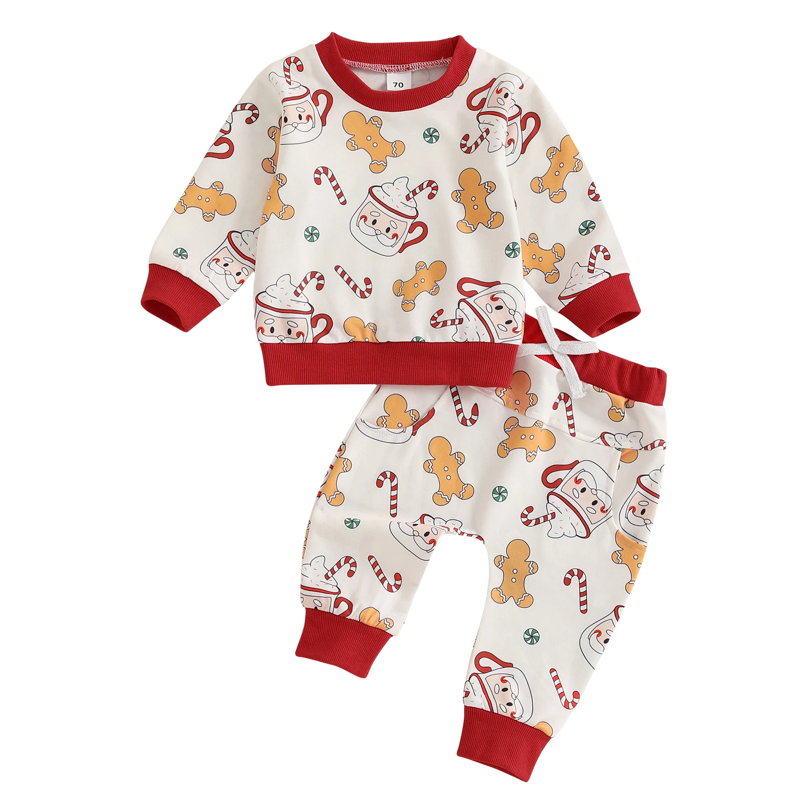 

Christmas Reindeer Snowflake Print Hoodie Top and Pants Set for Toddler Boys Girls Xmas Outfit Winter Clothes Set