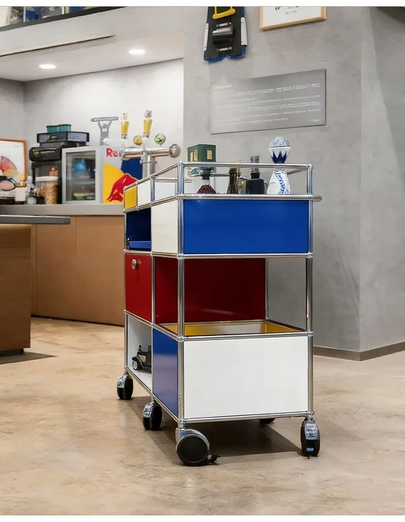Side cabinet Color multi-layer removable storage storage trolley Dining side cabinet