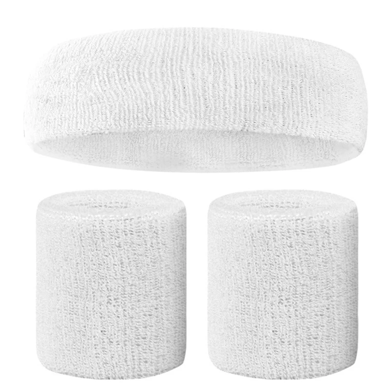 Sports Headband Wristband Set Moisture Wicking Sweat Absorbing Cotton Sweat Band For Men Women Boys And Girls