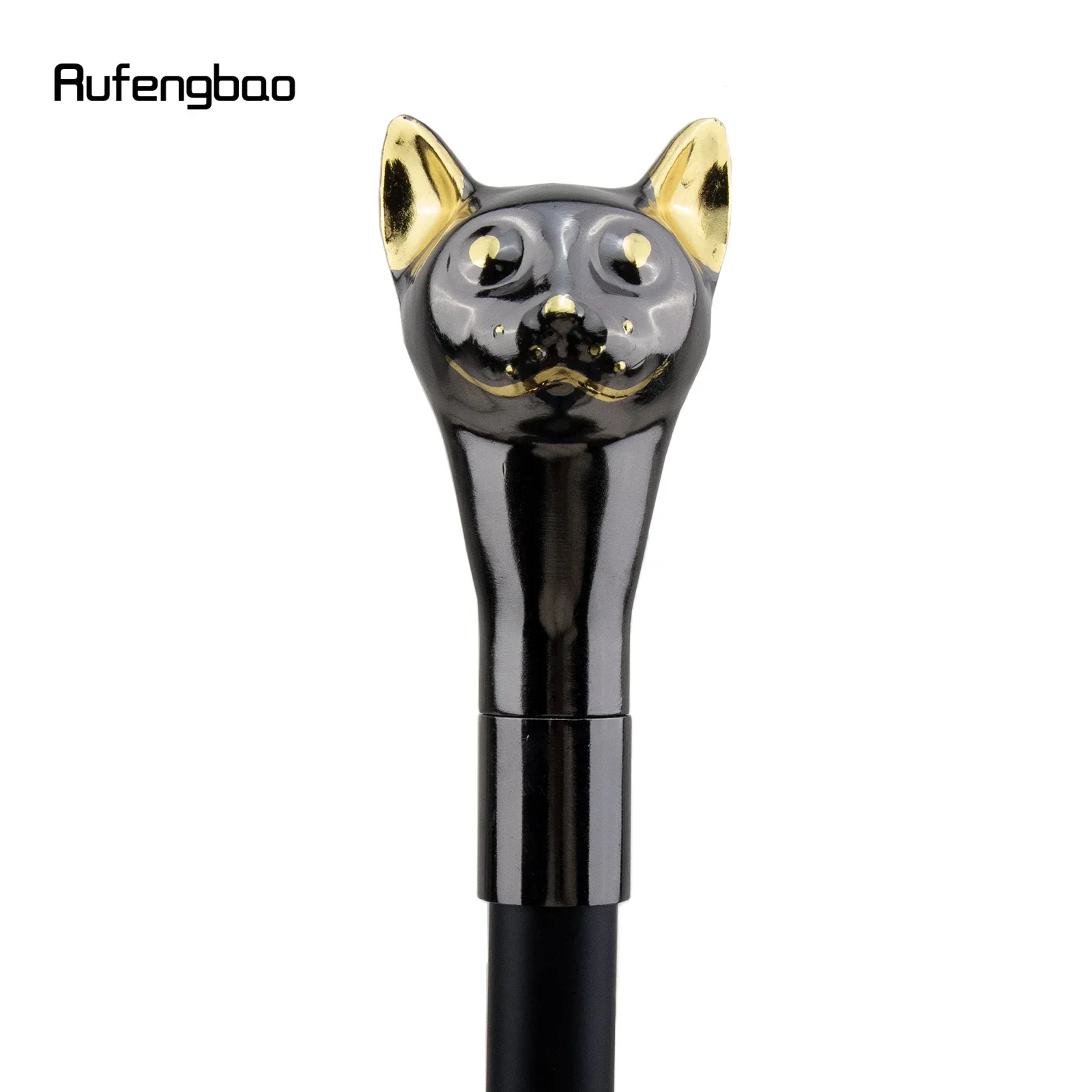 Golden Black Luxury Cat Handle Cane  Performance Stage Decorative Cane Halloween For Cosplay And Parties, For Cosplay & Party