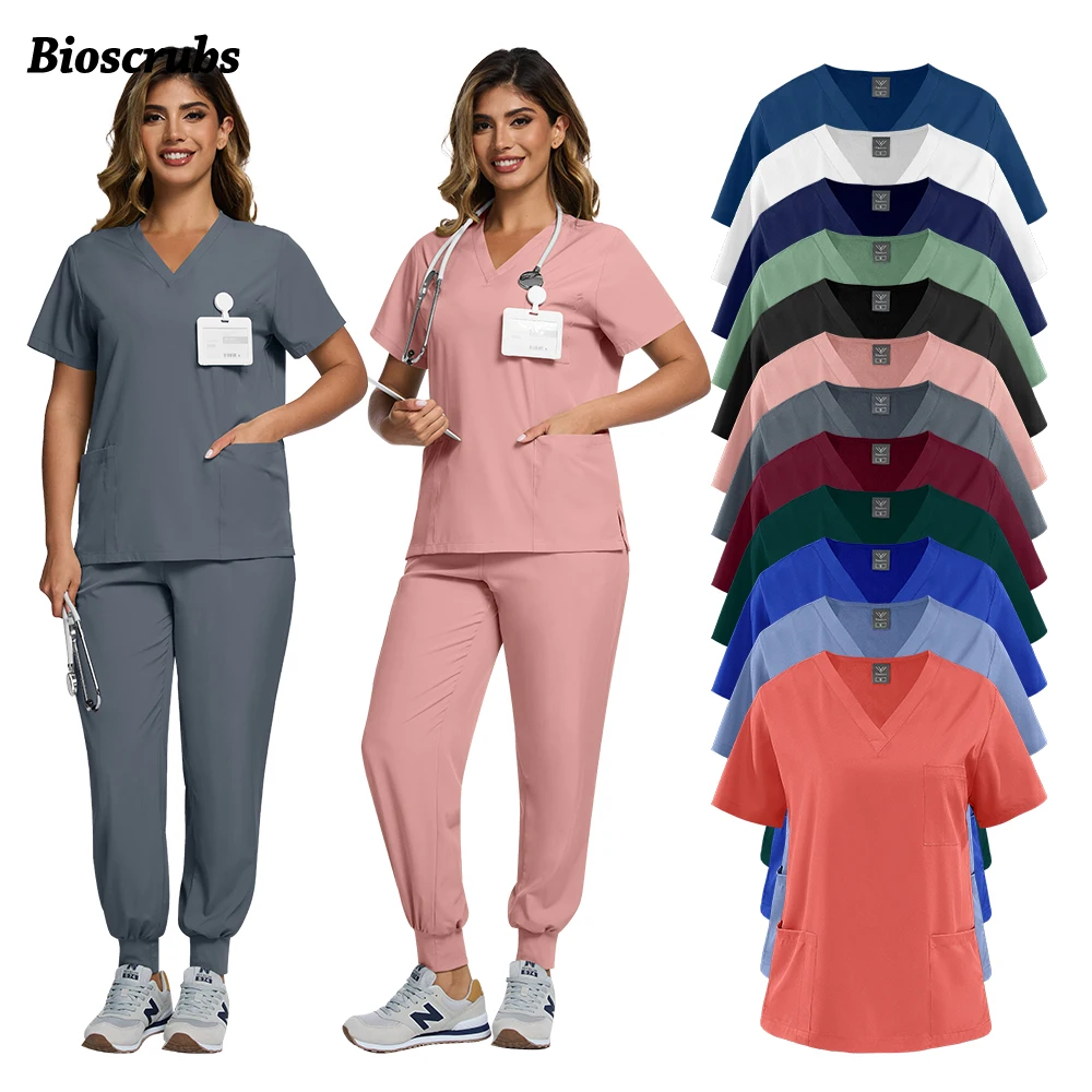 

Медицинская униформа унисекс, разноцветная спецодежда для врача, медсестры, больницы, стоматологической хирургии, рабочая одежда, набор скрабов для кормления, лабораторный костюм