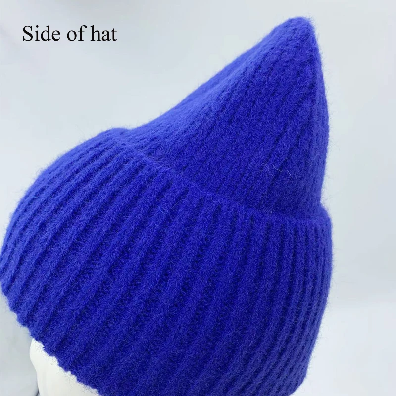 Autumn Winter Outdoor Casual Knitted Hats For Women Warm Plus Thicken Wool Beanies Hat Female Fashion Solid Skullies Beanies