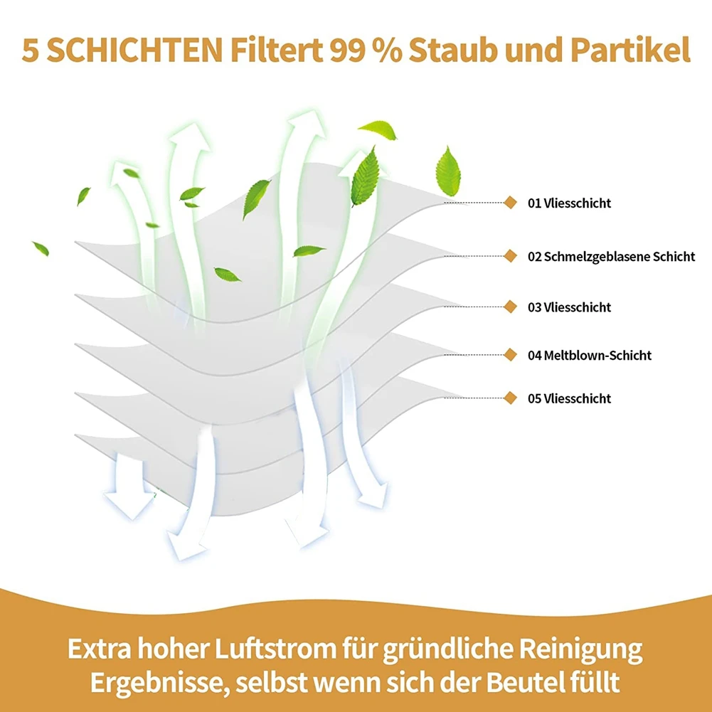 Vendita calda 15 sacchetti per aspirapolvere per WD4, WD5, WD6 sacchetti filtro in tessuto non tessuto KFI 487, sacchetti per aspirapolvere per sacchetti filtro