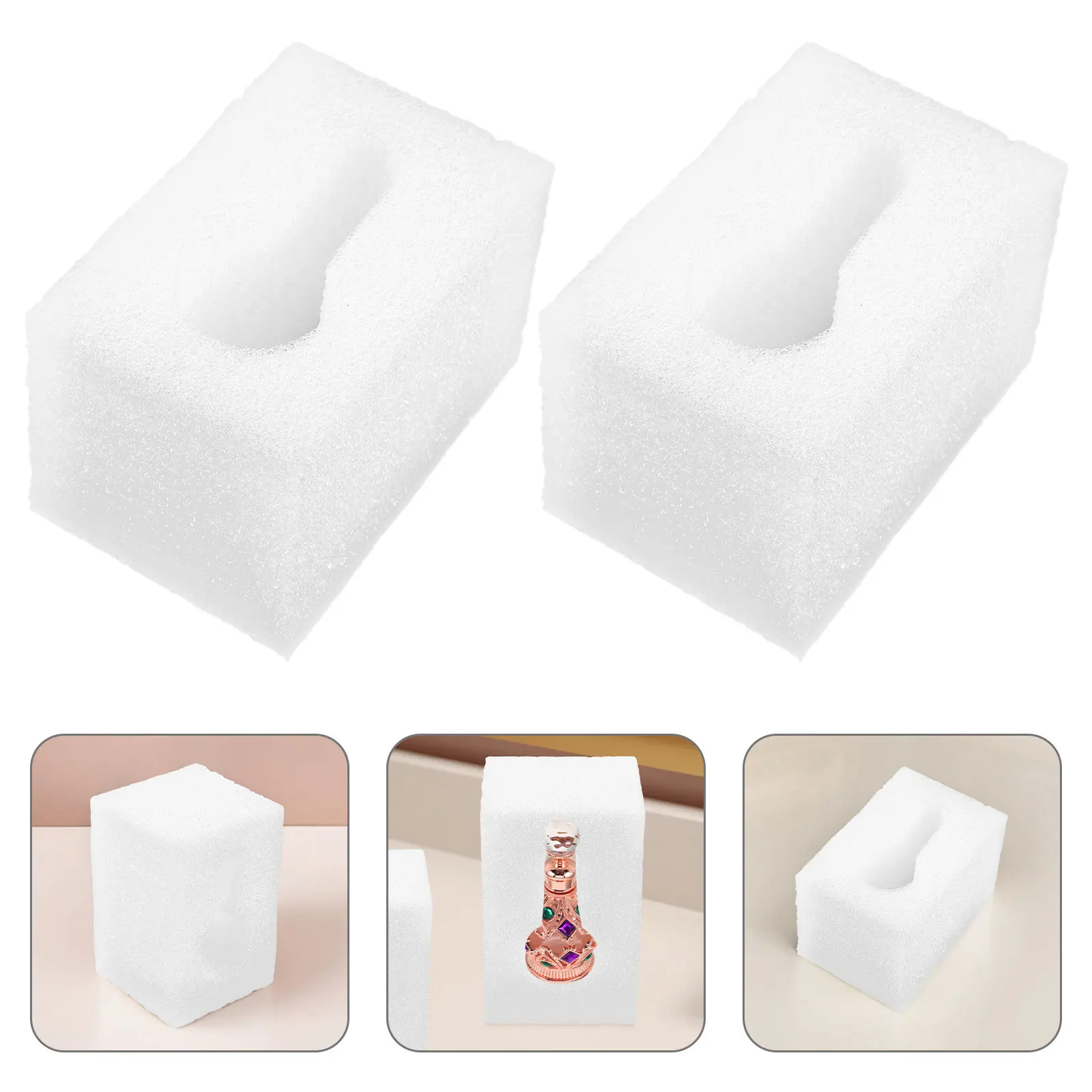 

20Pcs Pearl Cotton Bottle Pump Protective Covers Corner Protection Design Lightweight Elastic Reusable Foam Lining for Shipping