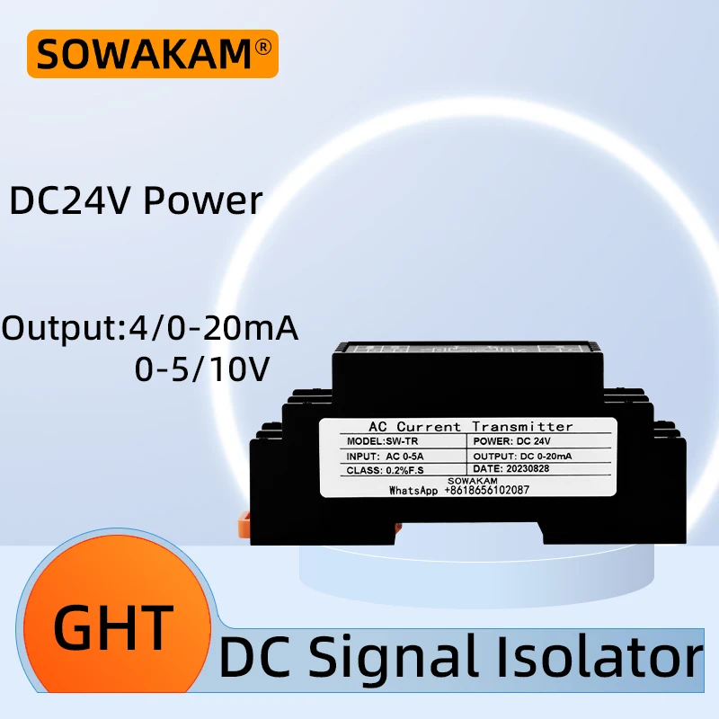 AC DC Current Voltage Transducer Input 4~20mA/±2000V/±10A Output 0~5V/10V Multiple Signal Customize Isolator Converter