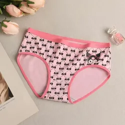 Sanrio Kuromi Printed Panties Fresh Pink Girl Student Panties Sweet Mid Waist Cotton Underpants Women Sexy Lingerie for Women