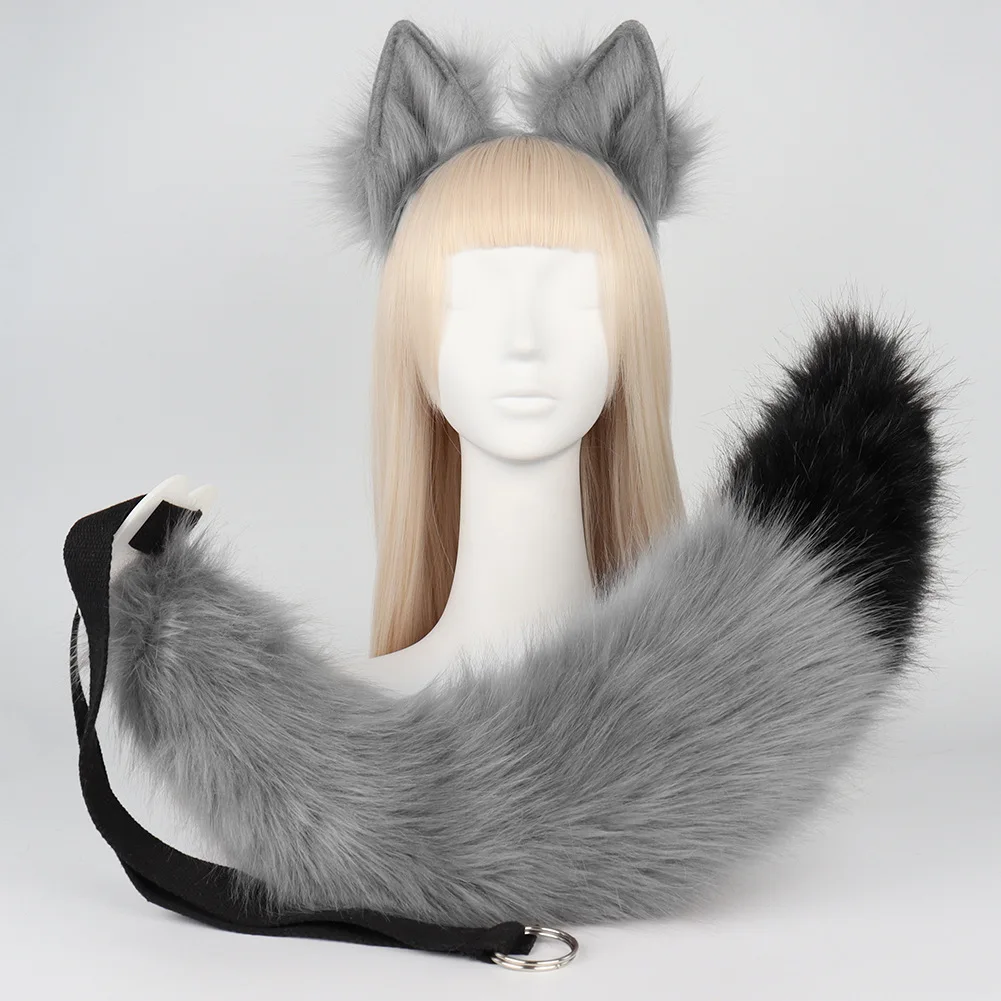 

Simulation Handmade Fox Ears Wolf Ears Hair Accessories Cosplay Fox Tail Wolf Tail Accessories Plush Beast Ears Beast Tail Set