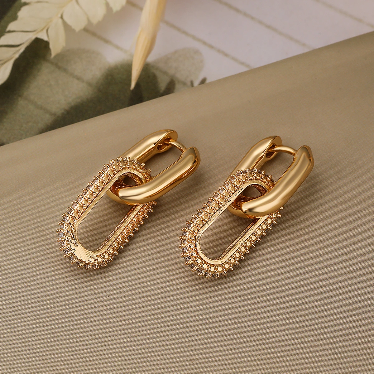 Stylish Minimalist Design Earrings For Women Girls,Luxury Gold Silver Colour Cubic Zirconia Drop Earrings Female Daily Jewelry