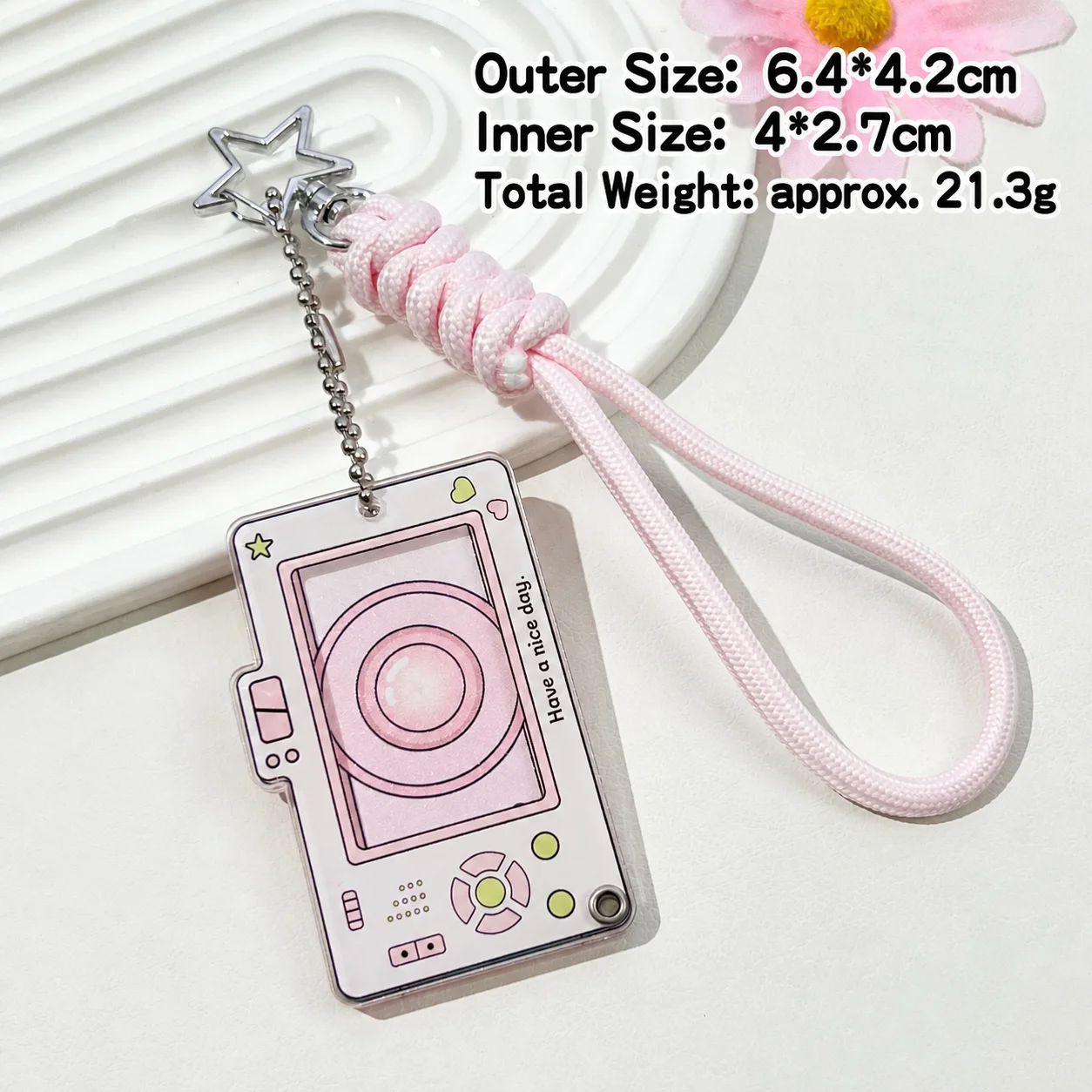 Camera Shaped Keychain High Transparency Portable Photo Holder Badge Holder Accessory Dust Proof Acrylic Photo Holder For Daily