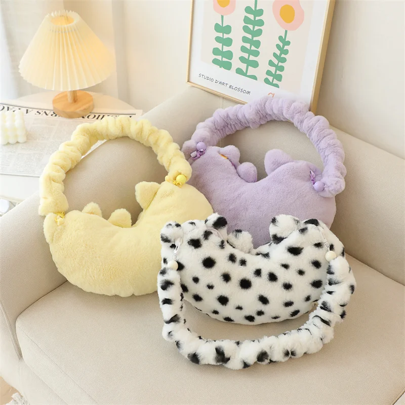 35x22cm Kawaii lembut kucing tas bahu Plushie Peluche kartun hewan peliharaan Dompet untuk anak perempuan wanita mode hadiah Aksesori