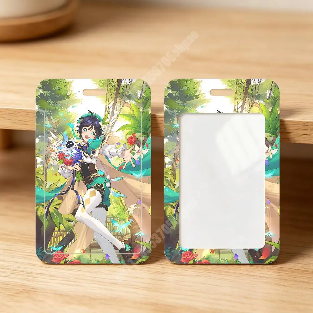 Genshin Impact Venti Windborne Bard Plastic Card Holder Worker ID Card Clear Transparent Employee
