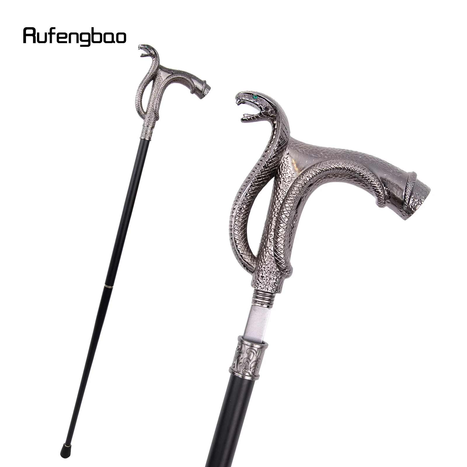 Cobra Head Kleine Diameter Buis Mode Wandelstok met Verborgen Plaat Zelfverdediging Mode Riet Cosplay Crosier Stick 93cm