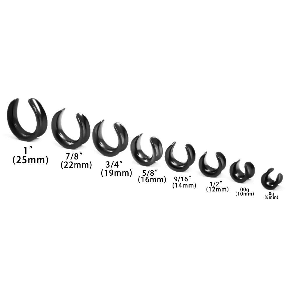 Casvort 2 PCS New Saddle Ear Tunnel Plug Piercing Ring Expander Studs Stretchers Fashion Body Piercing Jewelry Earrings Gift