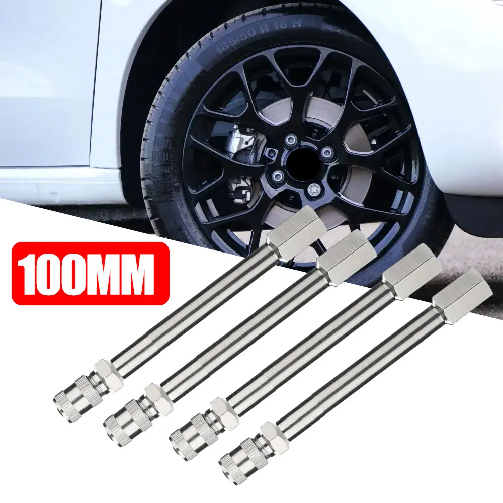 4pcs Tire Tyre Valve Stem Extension Rod Replacement Twin Wheel Adapter for Moto Truck Motorcycle Car 100mm Car Accessories