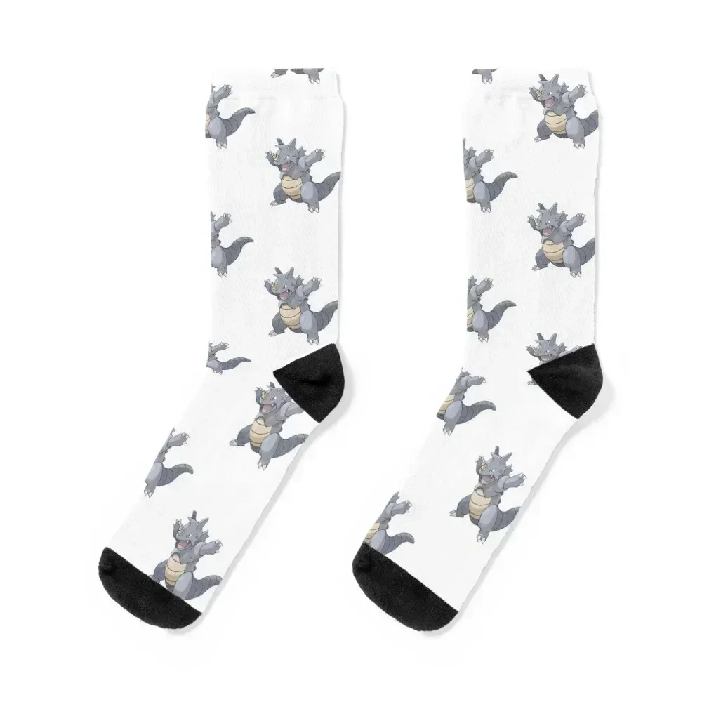 Rhydón - Cute Rock Rhino Socks anime Climbing colored Ladies Socks Men's