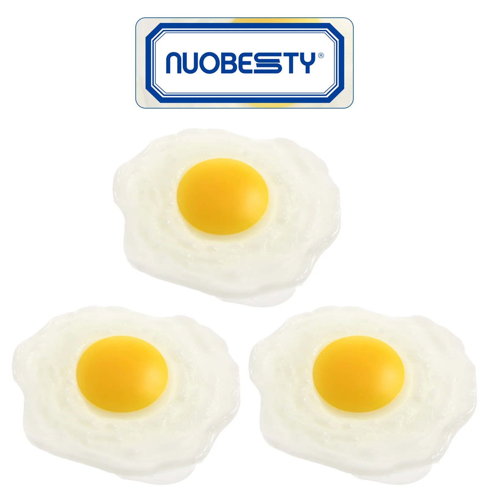 3 Pcs Decompression Toy Squeeze for Anxiety Fake Food Fried Egg Pressure Relief Stress