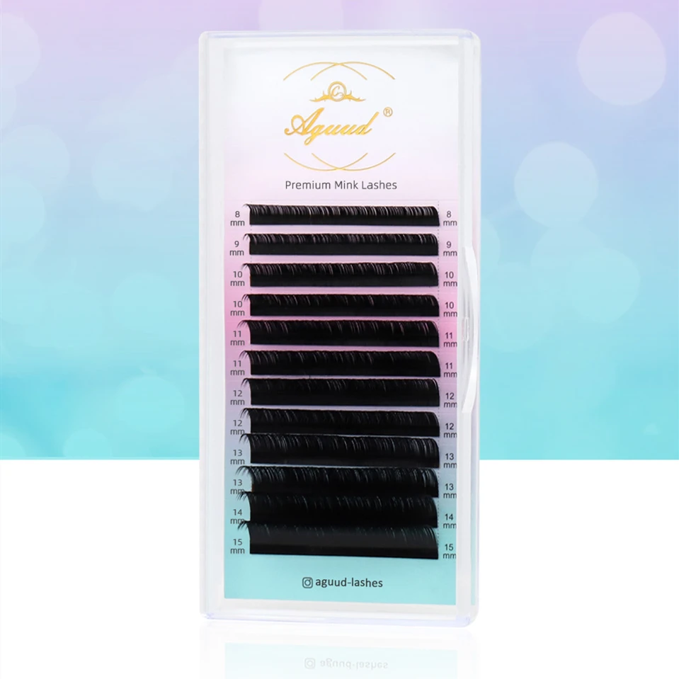 AGUUD Individual Eyelash Extensions L/L+/LC/LD/LU(M) Curl Matte Black Classic L M Shaped False Mink Lashes Extension Makeup