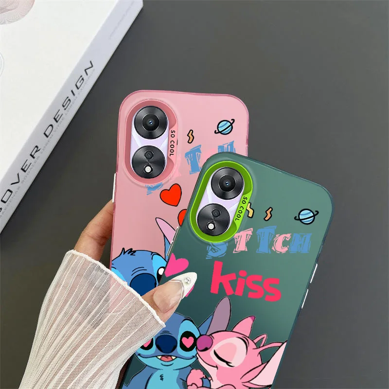 

Disney Stitch and Angel For OPPO A 31 37 38 55 57 58 74 76 78 94 98 Reno 6 7 8 Z T Pro Colorful Phone Case Soft Funda Silicone