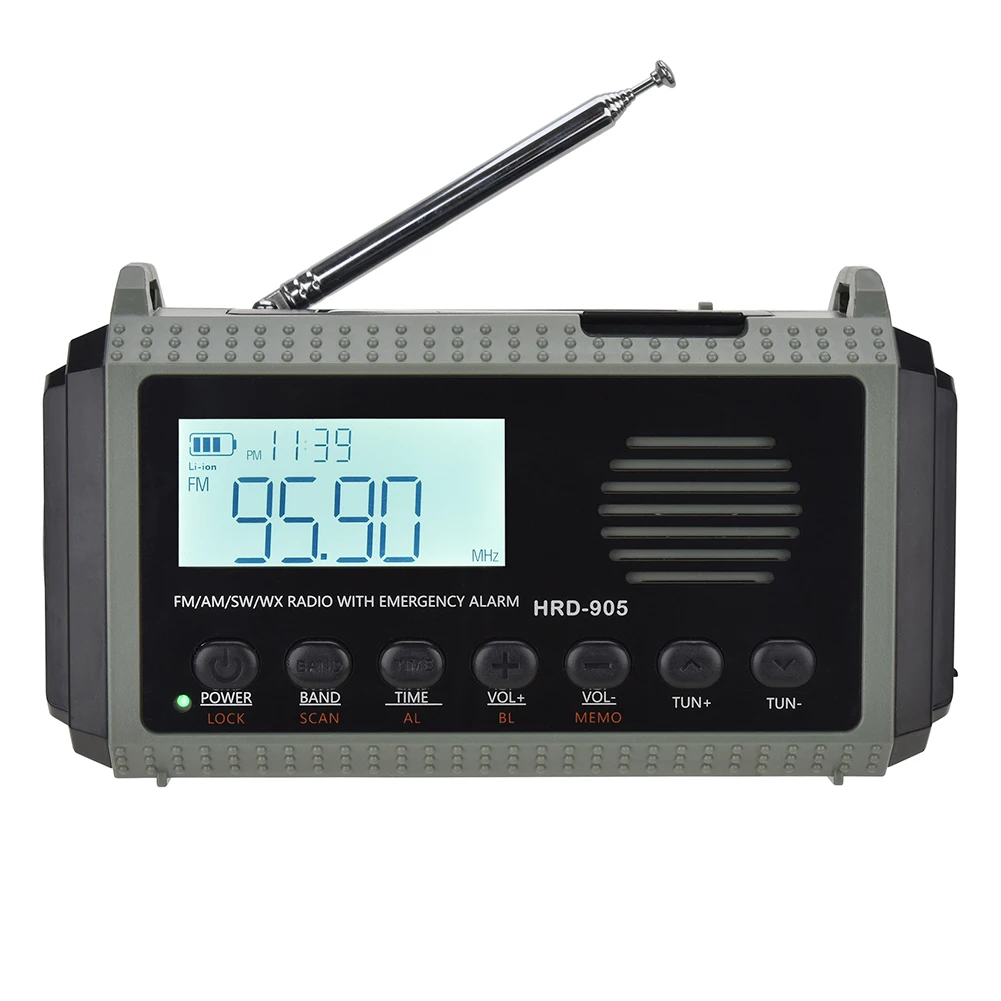 

Многофункциональное радио 10000 мАч, солнечная рукоятка, AM FM SW NOAA, метеорологическое радио, 4-сторонний фонарик с питанием, лампа для чтения для выживания на открытом воздухе