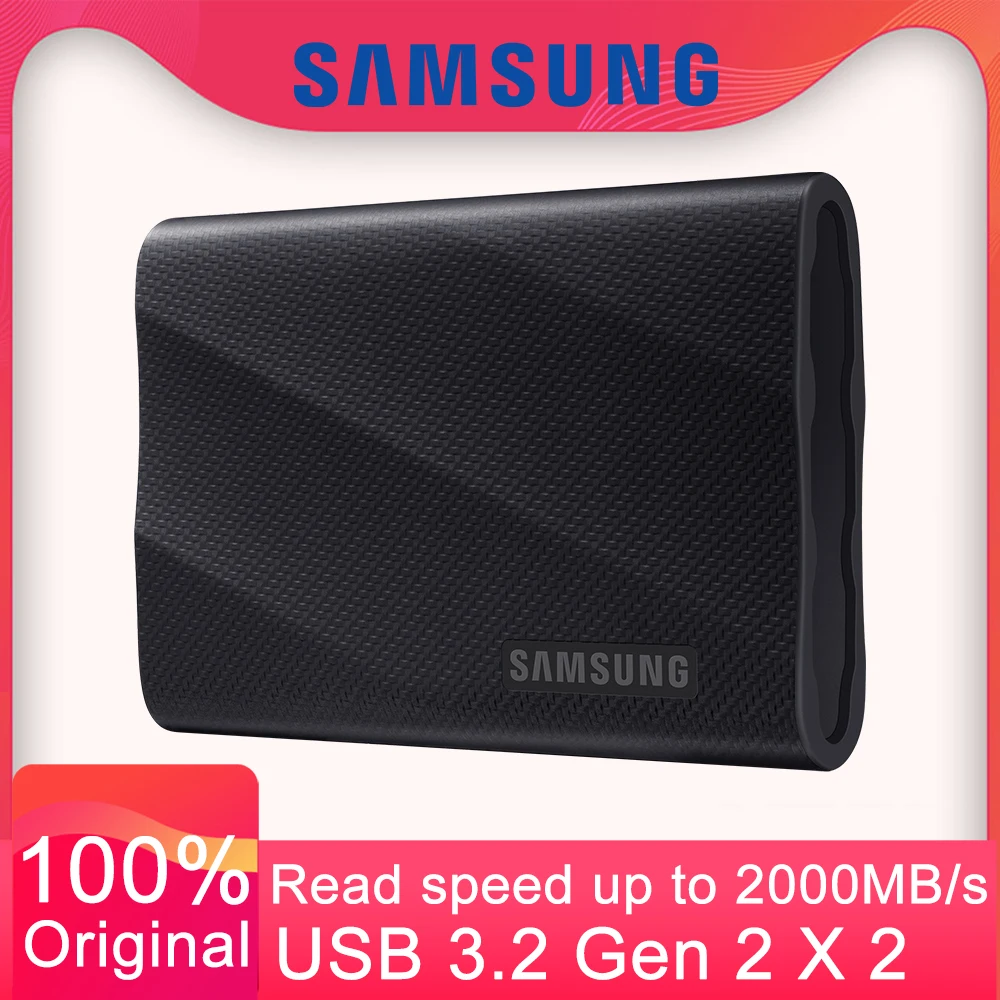 SAMSUNG Portable SSD T9 1TB 2TB 4TB سامسونج المحمولة SSD T9 1 تيرا بايت 2 تيرا بايت 4 تيرا بايت الخارجية SSD NVMe USB 3.2 Gen2X2 Type-C Type-A محرك أقراص الحالة الصلبة الخارجية لأجهزة الكمبيوتر المحمول سطح المكتب