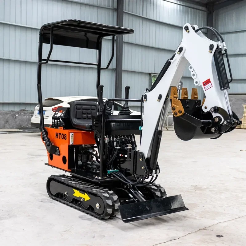 Mounted crawler excavator, engineering construction road surface, foundation small excavator 0.8 tons excavator