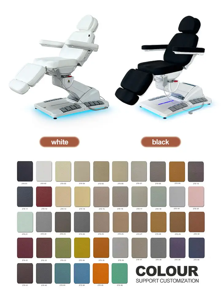 Grey 4 Motor Electric Massage Bed With PU Leather Upholstery And Foot Control For Spa And Tattoo Studio Use