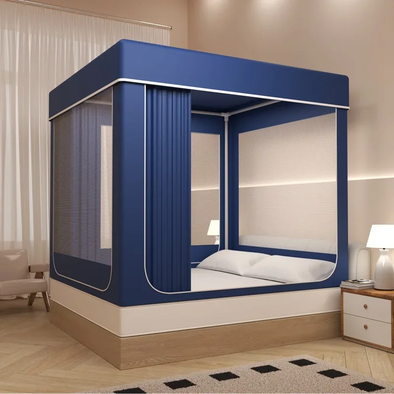 Luxury Full Blackout Ins Princess Style Mosquito Net Multi Door Bed Mounted Canopy Bedroom Mosquito Proof Light Shading Bed Tent