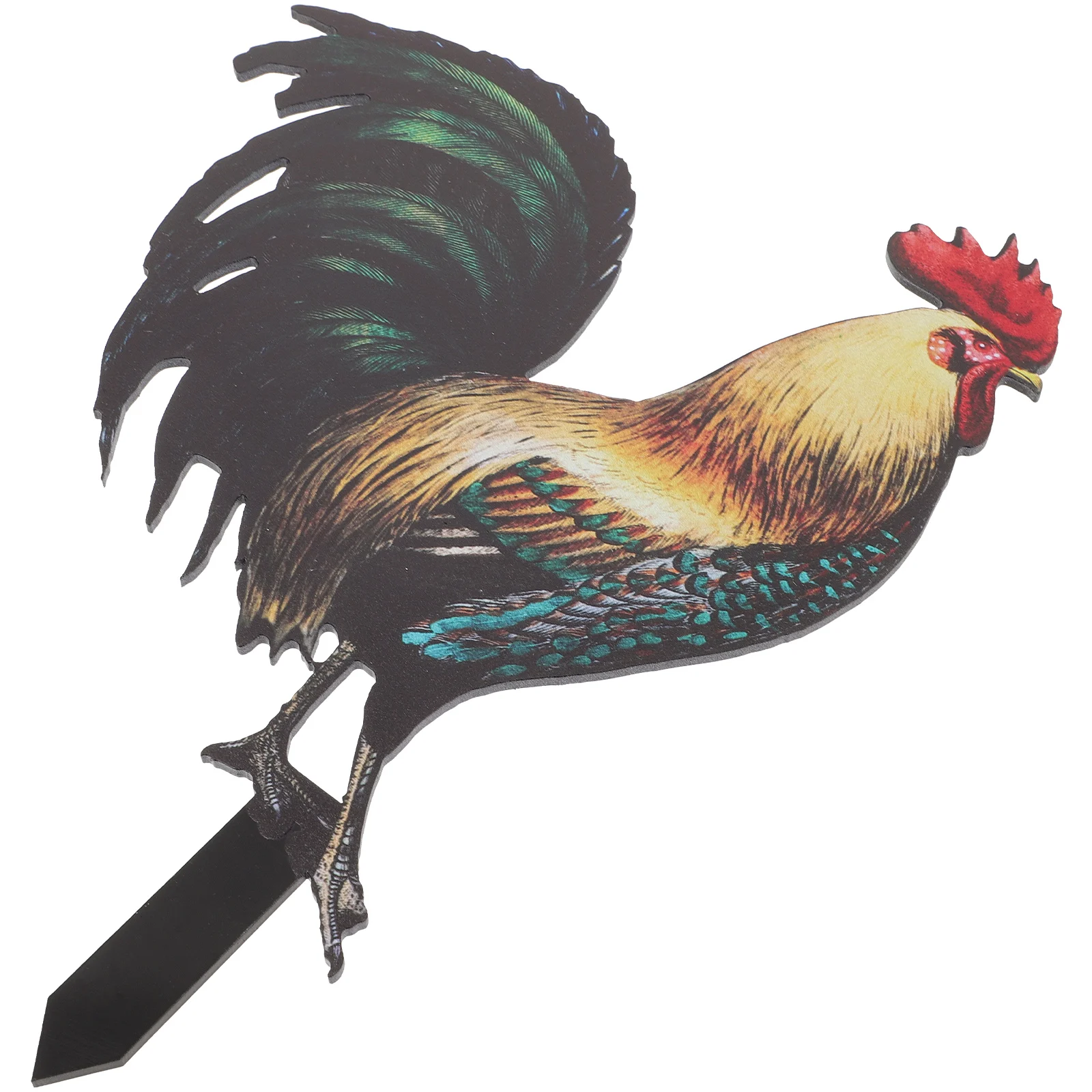 

3D Realistic Rooster Chicken Yard Decoration Lawn Ornament Acrylic Animal Sign Backyard Courtyard Stake Rooster Insert Outdoor