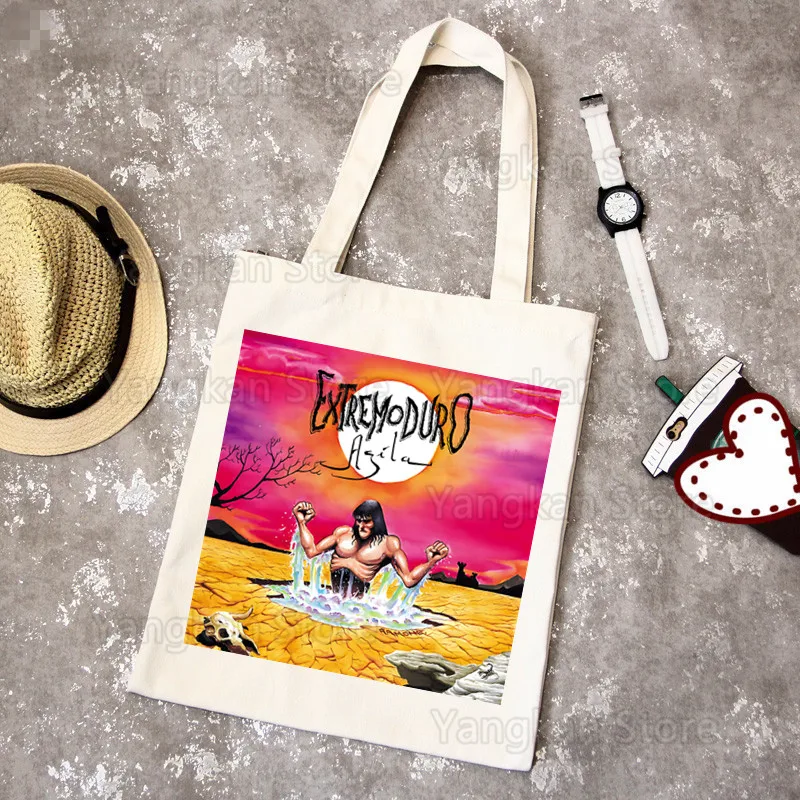 

Extremoduro Handbags Canvas Tote Picnic bags Reusable Picnic bag Eco Foldable