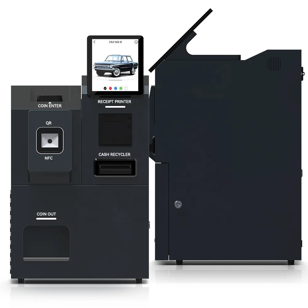 Kiosk Black Android Wins Fast Food Restaurant Touch Screen Self Ordering Customizable Terminal Self-Service Touch Screen