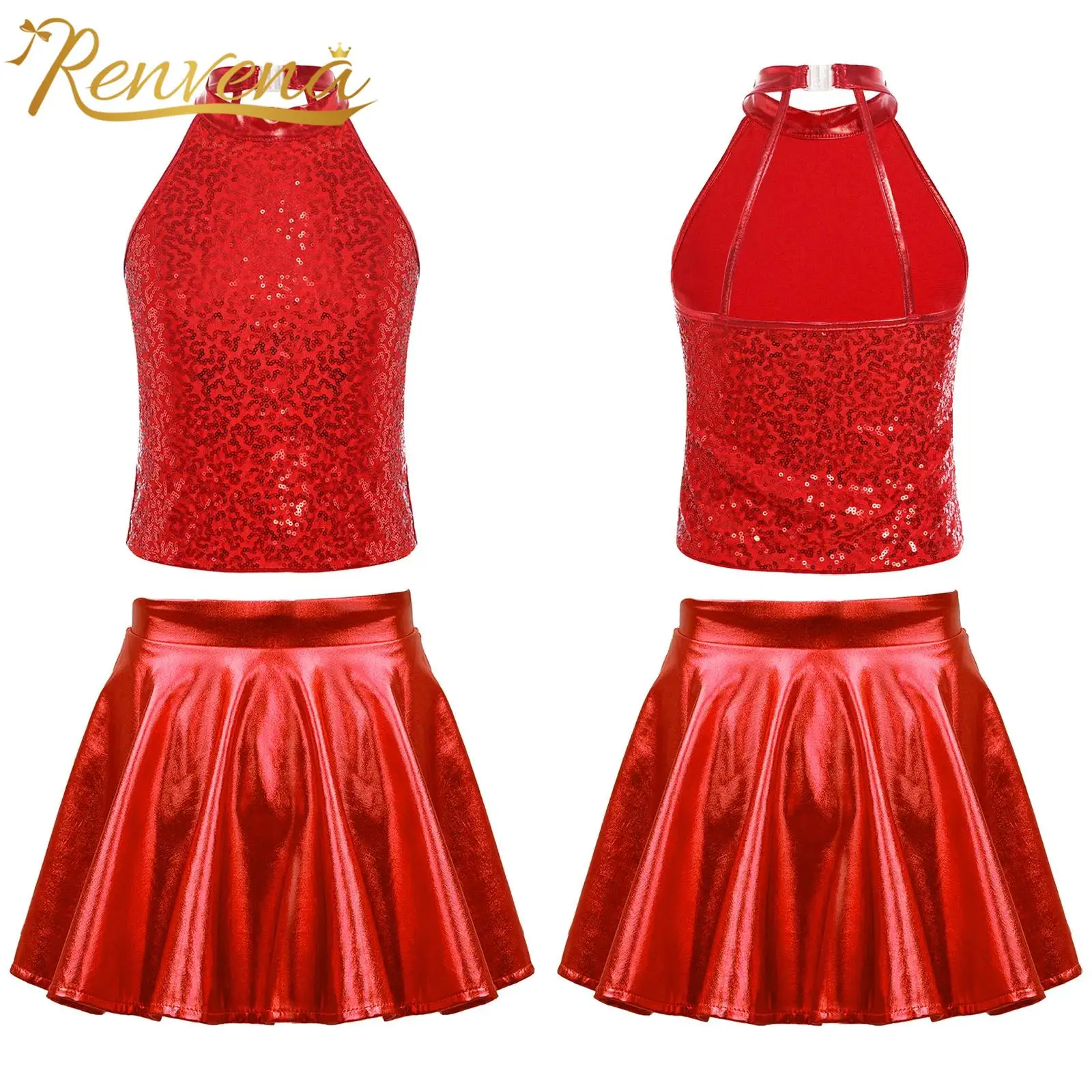 Dancewear Sets Girls Cheering Cheer Leader Performance Costume Cheerleader Dance Costume Cheerleading Uniform Kids Outfit