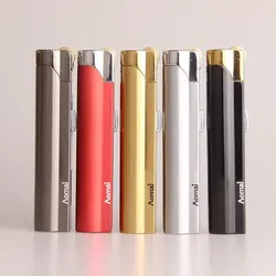 Mini Windproof Jet Blue Flame Turbo Butane Gas Torch Lighter Visible Gas Window Safety Lock Fire Switch Portable Cigar Lighters