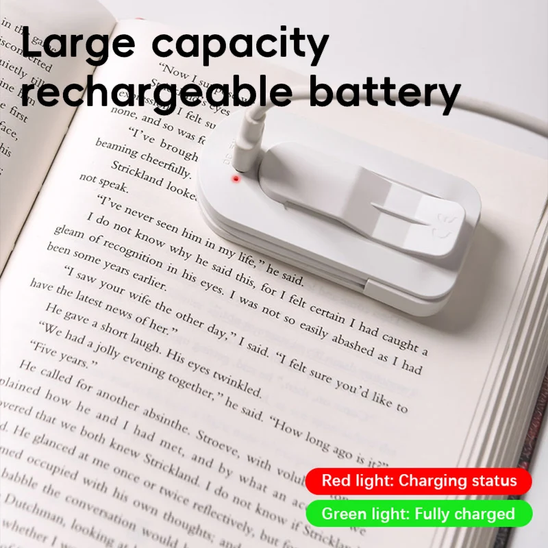 LED Clip-On Reading Light – Adjustable, Portable & USB Rechargeable Book Light for Night Reading