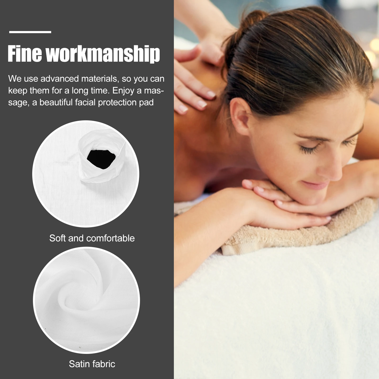 

2pcs Beauty Bed Hole Towel Cotton Massage Table Face Cover Facial Bed Sheet Salon Pillow Reusable Breathable Fabric for Beauty