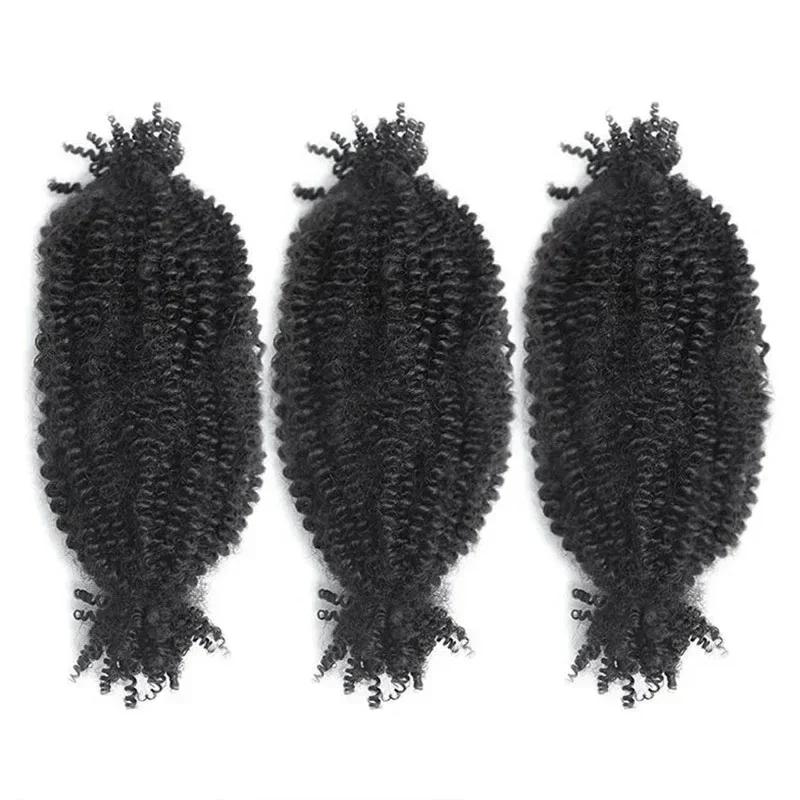 Kinky Krullend Twist Gehaakt Vlechthaar 100% Echt haarbundels Strak Krullend Echt haar Bulks 1 STKS / 50G Afro Kinky Krullend Bulk