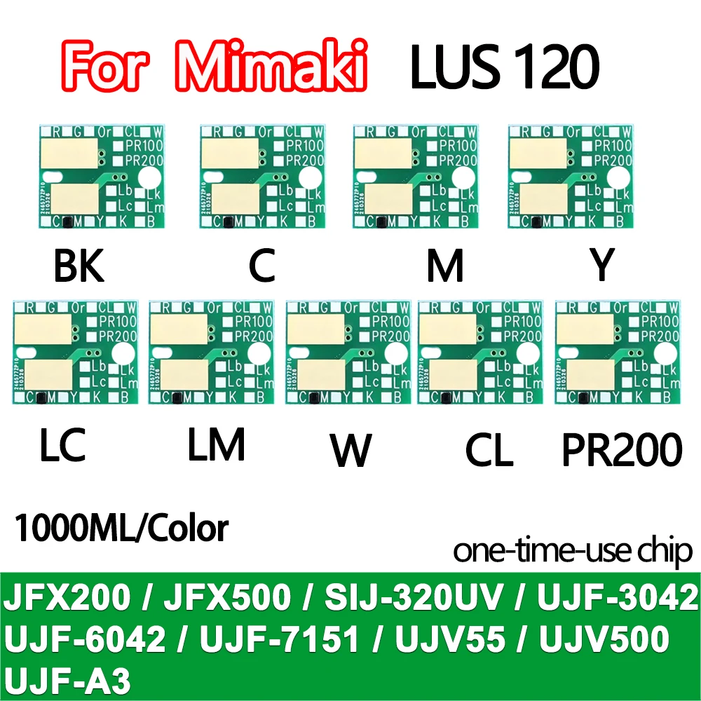 LUS120 1000ML  LUS 120 one time use chip for Mimaki JFX200 JFX500 SIJ-320UV UJF-3042 UJ-F6042 UJF7151 UJV55 UJV500 UJFA3