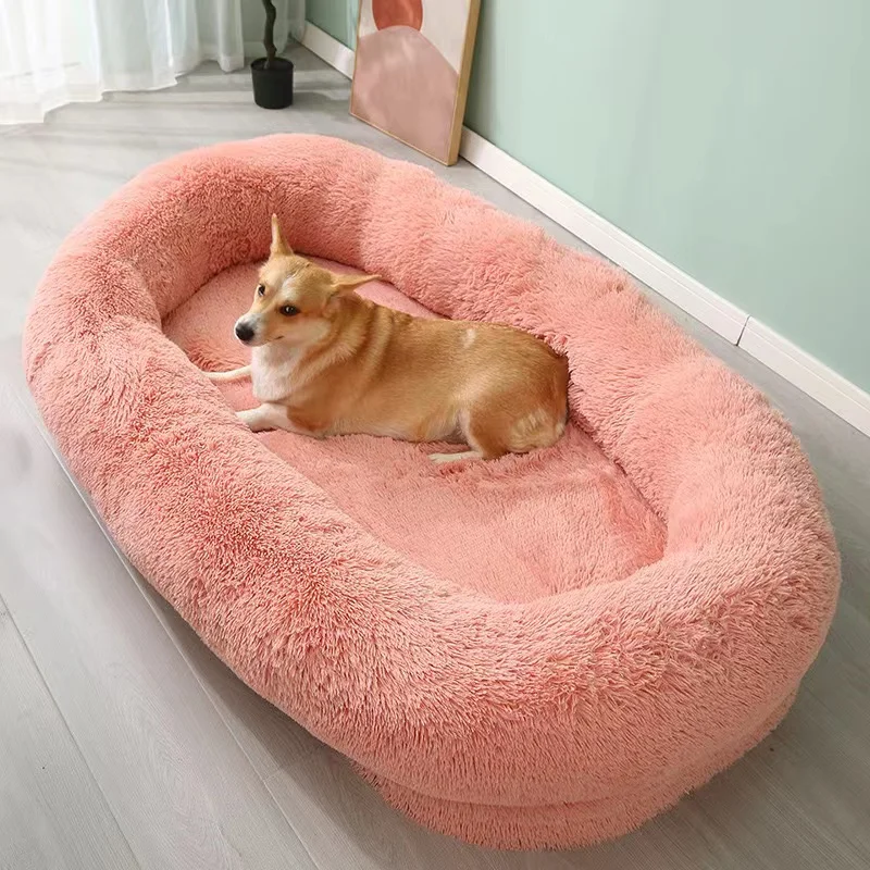 People Dog Pet Bed Bean Bag Sofa Cushion Dog Kennel Dog Bed Pet Cushion Plush Winter Warm Cat Big Nest Cushion Removable