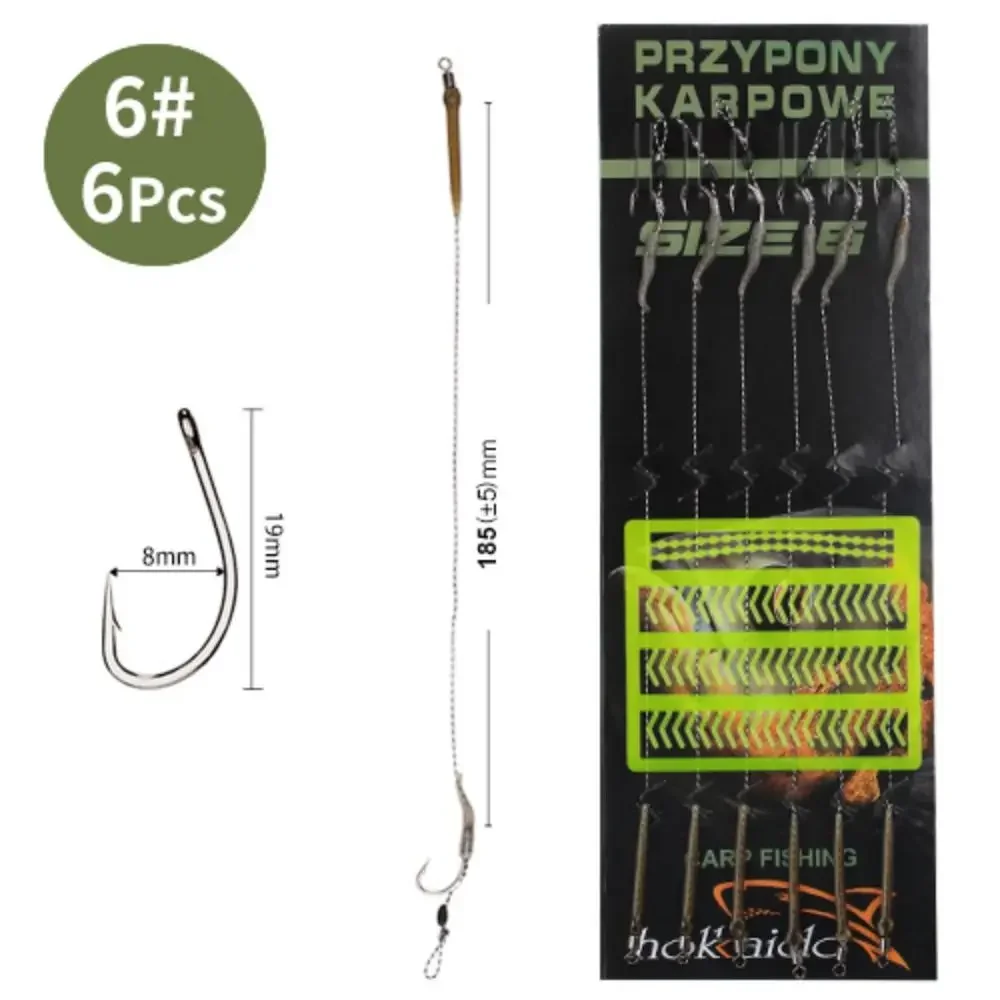 6-8PCS/Set 18.5cm Carp Fishing Hook 30-60LB 2/4/6/8# Leader Fishing Barbed  Hooks Europe Feeder Group Hooks Carp Fishing Tackle - AliExpress 18