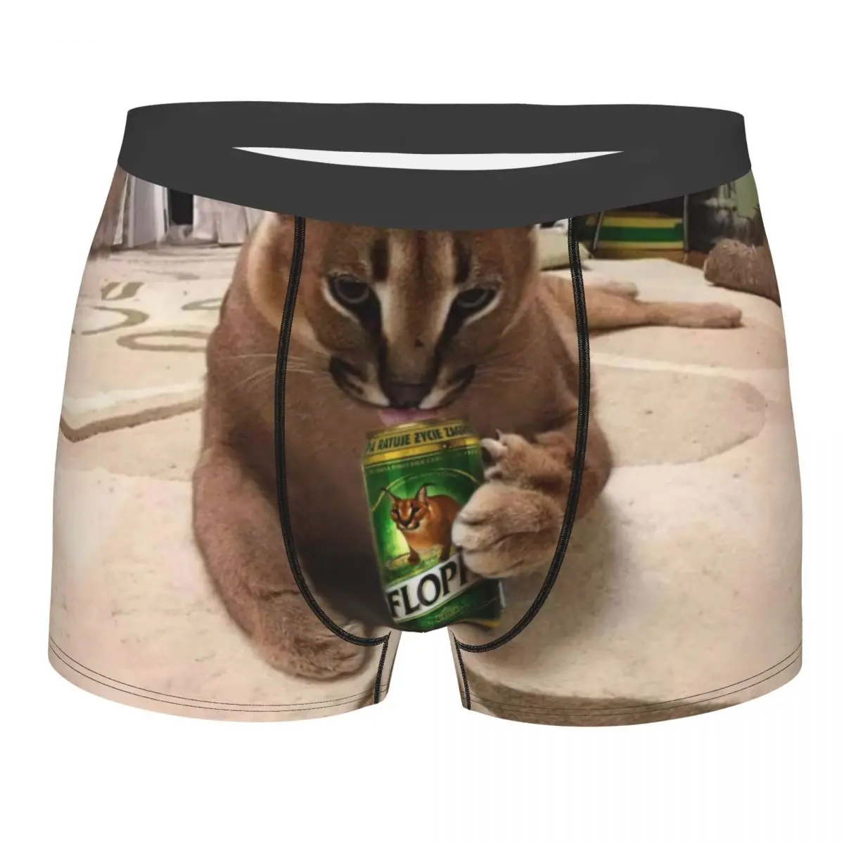 Novelty Big Floppa Meme Boxers Shorts Panties Male Underpants Comfortable Funny Caracal Cat Briefs Underwear