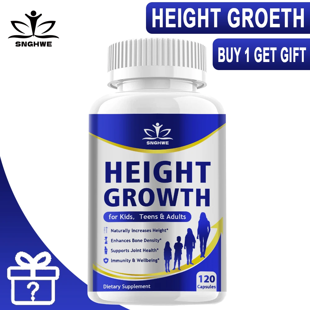 

Natural Calcium Vitamin D Vegan Capsules Height Growth Pills Help Taller Promote Bone Growth and Health Support for Adults Kids