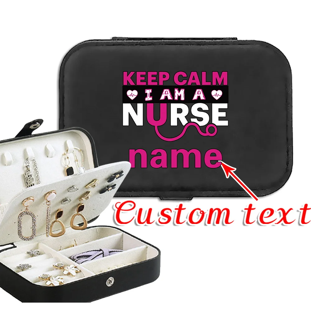 

Персонализированный индивидуальный ящик для хранения ювелирных изделий с именем, модные коробки для хранения косметики, портативный органайзер для ожерелья и сережек, дисплей