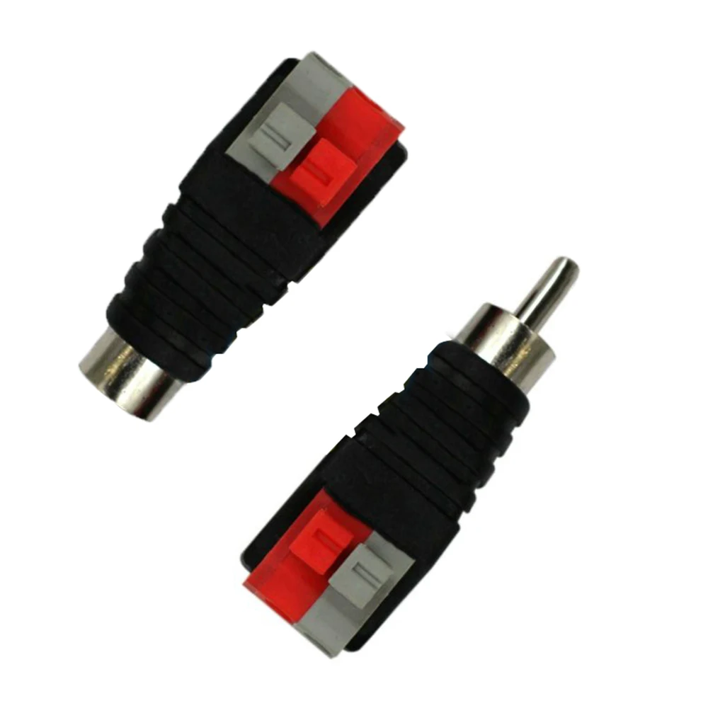 1 Pair Speaker Wire Cable To Audio Male For RCA Connector Adapter Plugs Welding-free Audio Connector Male And Female Plug