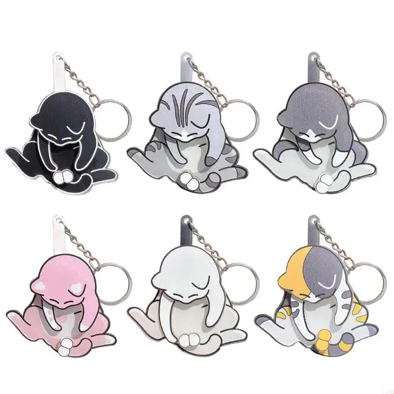 

Funny Pull Play Eggs Cats Keychain Keychains Plastic Animals Keyring Charm Handbag Pendant for Women Kids