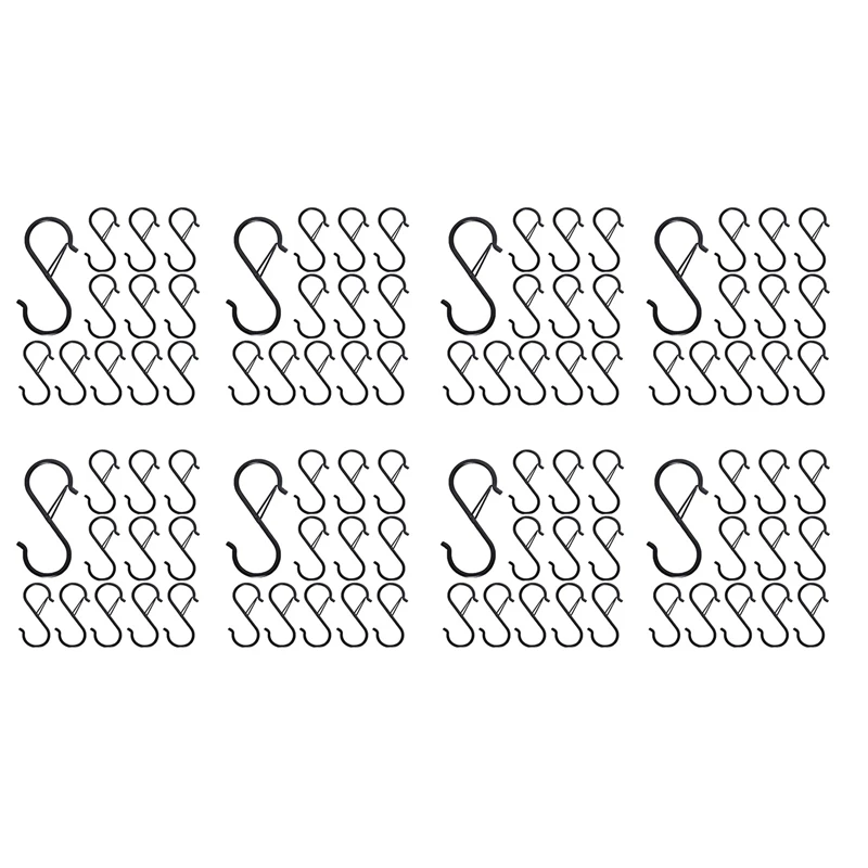 

96PCS S Hooks For Hanging - S Shaped Hooks For Kitchen Utensil And Closet Rod - Black S Hooks For Hanging Plants,Pots