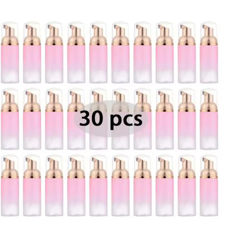 30Pcs 2oz/60ml Reusable Travel Foam Pump Bottle Eyelash Shampoo for Hand Sanitizer Mousse Bottle Dispenser Skin Care Tools
