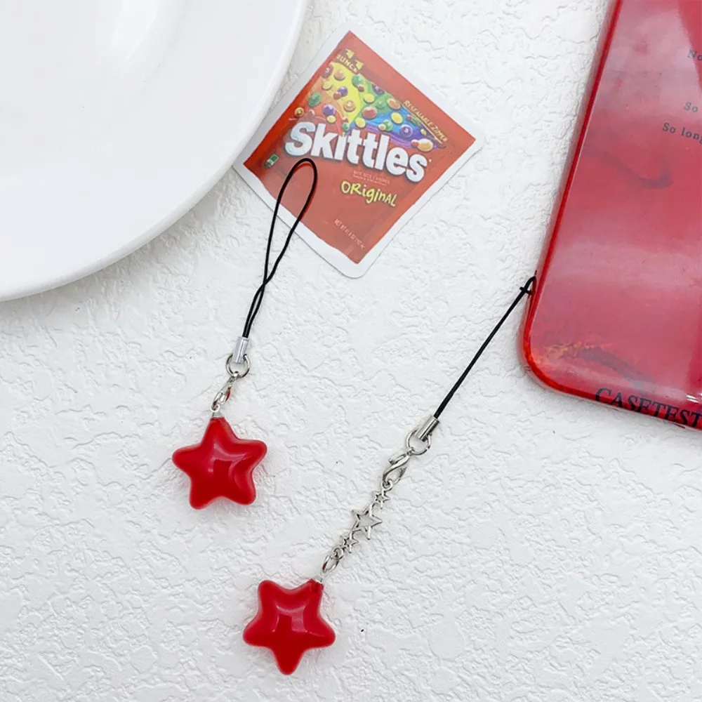 Fashion Star Star Phone Strap Pendant Keychain Phone Hanging Rope Universal Candy Color Mobile Phone Chain Telephone Jewelry
