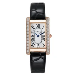 2024 Luxury Design Vintage Classic Diamond Women Watch Starry Square Simple and Stylish Roman Numeral Casual Quartz Wristwatch